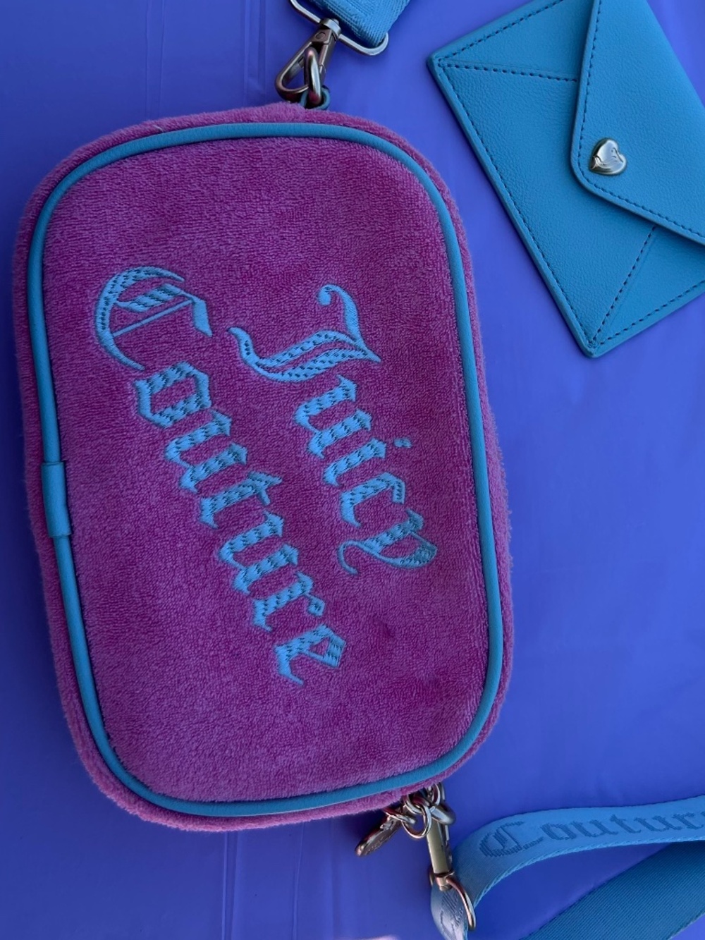 Blue and pink Juicy Couture cross body